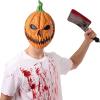 imageSpooktacular Creations Halloween Pumpkin Head Mask Scary Pumpkin Heads for Photoshoot Creepy Face Latex Mask for Kids Boys Girls Adult Halloween Cosplay Costume Accessories Novelty Masquerade Party