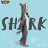 imageSpooktacular Creations Halloween Shark Pajama Adult Shark Costume One Piece Jumpsuit Marine Pajama for Halloween Dress UpGray