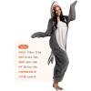 imageSpooktacular Creations Halloween Shark Pajama Adult Shark Costume One Piece Jumpsuit Marine Pajama for Halloween Dress UpGray