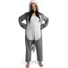 imageSpooktacular Creations Halloween Shark Pajama Adult Shark Costume One Piece Jumpsuit Marine Pajama for Halloween Dress UpGray