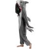 imageSpooktacular Creations Halloween Shark Pajama Adult Shark Costume One Piece Jumpsuit Marine Pajama for Halloween Dress UpGray