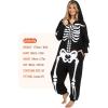 imageSpooktacular Creations Halloween Skeleton Pajama Adult Skeleton Costume Hooded Jumpsuit Cosplay Costume Sleepwear HomewearBlack