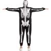imageSpooktacular Creations Halloween Skeleton Pajama Adult Skeleton Costume Skull Pajama Jumpsuit for Halloween Cosplay PartyBlack