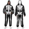 imageSpooktacular Creations Halloween Skeleton Pajama Adult Skeleton Costume Skull Pajama Jumpsuit for Halloween Cosplay PartyBlack