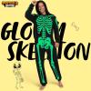 imageSpooktacular Creations Halloween Skeleton Pajama Glow in the Dark Adult Skeleton Costume Jumpsuit for Halloween CosplayBlack