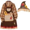 imageSpooktacular Creations Halloween Sunflower Sweet Scarecrow Costume for Girls Kids Pumpkin Scarecrow Dress OutfitBrown
