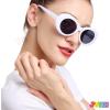 imageSpooktacular Creations Halloween White Circular Sunglasses Oval Goggles Glasses Round Lens Goggle Eyewear Vintage glasses for Kids Men Women Halloween Party Costume Accessory