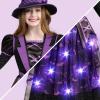 imageSpooktacular Creations Halloween Witch Costume Kids Light Up Witch Dress with Hat and Broom for Girls Toddlers Bat Outfit Set for Halloween Costumes Role Play Parties Purple 3T34 yrsPurple