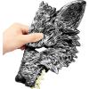imageSpooktacular Creations Halloween Wolf Mask Scary Animal Half Face Werewolf Masquerade Mask for Adult Women Men Halloween Cosplay Costume Accessories Party Dress Up