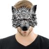 imageSpooktacular Creations Halloween Wolf Mask Scary Animal Half Face Werewolf Masquerade Mask for Adult Women Men Halloween Cosplay Costume Accessories Party Dress Up