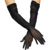 imageSpooktacular Creations Halloween Women Opera Gloves Sheer Black Gloves Tulle Mesh for Adult Halloween Costume Dance Party