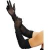 imageSpooktacular Creations Halloween Women Opera Gloves Sheer Black Gloves Tulle Mesh for Adult Halloween Costume Dance Party