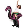 imageSpooktacular Creations Inflatable Costume for Kids Flamingo Air Blow Up Costume Rideon Skeleton Flamingo for Halloween Parties