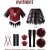 imageSpooktacular Creations Kids Halloween Cheerleader Costume Zombie Cheerless Costume for Girls Dead Cheer Outfit ToddlersRed