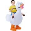 imageSpooktacular Creations Kids Halloween Inflatable Costume Riding On a Goose Blow up Costume Boys White Goose Inflatable Suit for Halloween Party themed Parties