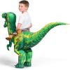 imageSpooktacular Creations Kids Halloween Raptor Inflatable Costume LED Eyes Ride Raptor Dinosaur Blow Up for Halloween PartyGreen