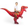 imageSpooktacular Creations Kids Halloween Raptor Inflatable Costume LED Eyes Ride Raptor Dinosaur Blow Up for Halloween PartyRed