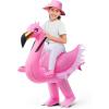 imageSpooktacular Creations Kids Inflatable Costume Pink Riding an Elegant Flamingo Halloween Rideon Flamingo Costumes Funny Blow Up Inflatable Suit for Girls Pink MMedium