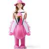 imageSpooktacular Creations Kids Inflatable Costume Pink Riding an Elegant Flamingo Halloween Rideon Flamingo Costumes Funny Blow Up Inflatable Suit for Girls Pink MSmall