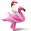 imageSpooktacular Creations Kids Inflatable Costume Pink Riding an Elegant Flamingo Halloween Rideon Flamingo Costumes Funny Blow Up Inflatable Suit for Girls Pink MMedium