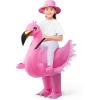 imageSpooktacular Creations Kids Inflatable Costume Pink Riding an Elegant Flamingo Halloween Rideon Flamingo Costumes Funny Blow Up Inflatable Suit for Girls Pink MMedium