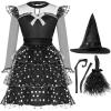 imageSpooktacular Creations Kids Witch Costume Halloween Costume Witch Dress with Broom Hat Tights for Girls Glittery for Halloween Role Play Parties Black Medium810 yrsMedium810 yrs