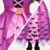 imageSpooktacular Creations Light Up Polka Dots Witch Tutu Costume for Girls Toddlers Starry Witch Dress with Magic Hat and BroomPurple Pink