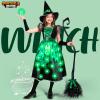 imageSpooktacular Creations Lightup Witch Costume for Girls Toddlers Print Witch Outfit Set for Kids Halloween Dress Up PartiesGreen