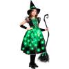 imageSpooktacular Creations Lightup Witch Costume for Girls Toddlers Print Witch Outfit Set for Kids Halloween Dress Up PartiesGreen
