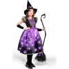 imageSpooktacular Creations Lightup Witch Costume for Girls Toddlers Print Witch Outfit Set for Kids Halloween Dress Up PartiesPurple