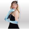 imageSpooktacular Creations Long Opera Party Gloves 1920s Satin Gloves Costume for Women Silk Stretchy Elbow Length Size 21 inchAquablue
