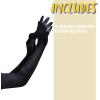 imageSpooktacular Creations Long Opera Party Gloves 1920s Satin Gloves Costume for Women Silk Stretchy Elbow Length Size 21 inchBlack