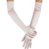 imageSpooktacular Creations Long Opera Party Gloves 1920s Satin Gloves Costume for Women Silk Stretchy Elbow Length Size 21 inchChampagne
