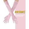 imageSpooktacular Creations Long Opera Party Gloves 1920s Satin Gloves Costume for Women Silk Stretchy Elbow Length Size 21 inchPink