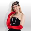 imageSpooktacular Creations Long Opera Party Gloves 1920s Satin Gloves Costume for Women Silk Stretchy Elbow Length Size 21 inchRed