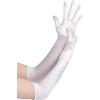 imageSpooktacular Creations Long Opera Party Gloves 1920s Satin Gloves Costume for Women Silk Stretchy Elbow Length Size 21 inchWhite