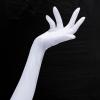 imageSpooktacular Creations Long Opera Party Gloves 1920s Satin Gloves Costume for Women Silk Stretchy Elbow Length Size 21 inchWhite