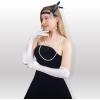 imageSpooktacular Creations Long Opera Party Gloves 1920s Satin Gloves Costume for Women Silk Stretchy Elbow Length Size 21 inchWhite