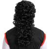 imageSpooktacular Creations Mens Black Pirate Wig with 1 Mustache Halloween Wig for Adults Cosplay Party Accessories