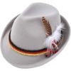 imageSpooktacular Creations Oktoberfest Hats 2 PCS German Oktoberfest Costume Accessories Set Green Gray Felt Fedora Retro Hats for Adults Bavarian Alpine Halloween Dress Up RolePlay PartyGreengray
