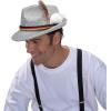 imageSpooktacular Creations Oktoberfest Hats 2 PCS German Oktoberfest Costume Accessories Set Green Gray Felt Fedora Retro Hats for Adults Bavarian Alpine Halloween Dress Up RolePlay PartyGreengray