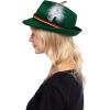 imageSpooktacular Creations Oktoberfest Hats 2 PCS German Oktoberfest Costume Accessories Set Green Gray Felt Fedora Retro Hats for Adults Bavarian Alpine Halloween Dress Up RolePlay PartyGreenblack