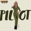 imageSpooktacular Creations Pilot Costume Adult Women Flight Suit Jumpsuit for Halloween Costume