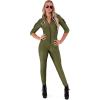 imageSpooktacular Creations Pilot Costume Adult Women Flight Suit Jumpsuit for Halloween Costume