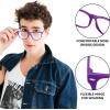 imageSpooktacular Creations Purple Nerd Glasses with Clear Lenses Purple Square Eyeglasses Nerd Costume Accessories Retro Costume Glasses for Men Women Halloween Costumes Party Cosplay PropsPurple