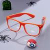 imageSpooktacular Creations Purple Nerd Glasses with Clear Lenses Purple Square Eyeglasses Nerd Costume Accessories Retro Costume Glasses for Men Women Halloween Costumes Party Cosplay PropsOrange