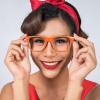 imageSpooktacular Creations Purple Nerd Glasses with Clear Lenses Purple Square Eyeglasses Nerd Costume Accessories Retro Costume Glasses for Men Women Halloween Costumes Party Cosplay PropsOrange
