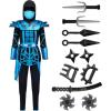 imageSpooktacular Creations Red Ninja Costume for Boys Child Red Ninja Costume with Accessories for Kids Halloween Themed PartiesBlue