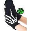 imageSpooktacular Creations Skeleton Gloves with Touchscreen Glow in the Dark Short Skeleton Gloves for Adults Kids Halloween Costume Accessory Cosplay Party
