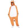 imageSpooktacular Creations Unisex Adult Giraffe Pajama Plush Jumpsuit Pajamas with Hat and Tail for Halloween Costume PartyYellow